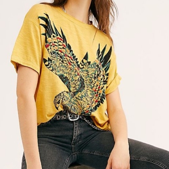 free people yellow shirt